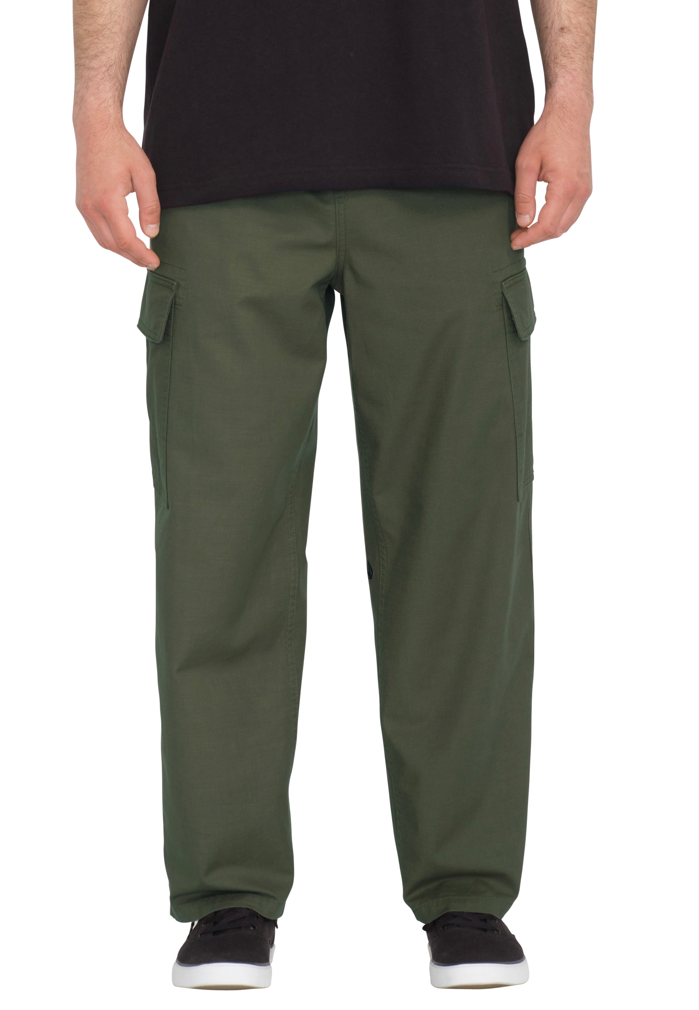 Green tapered fashion cargo pants