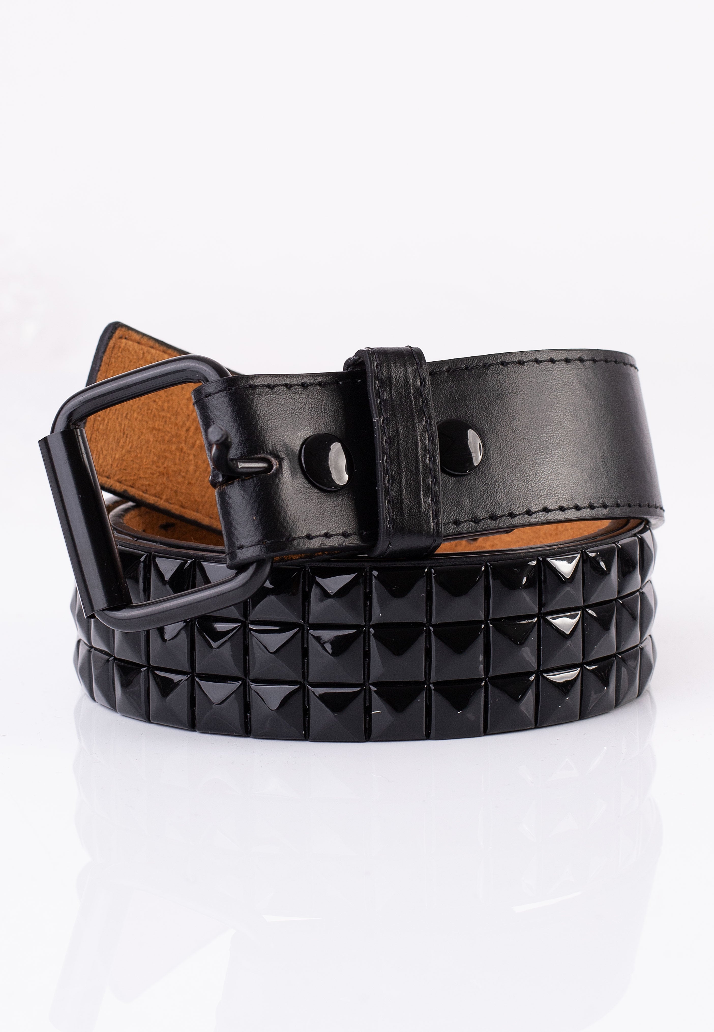 3 row Pyramid on sale stud leather belt