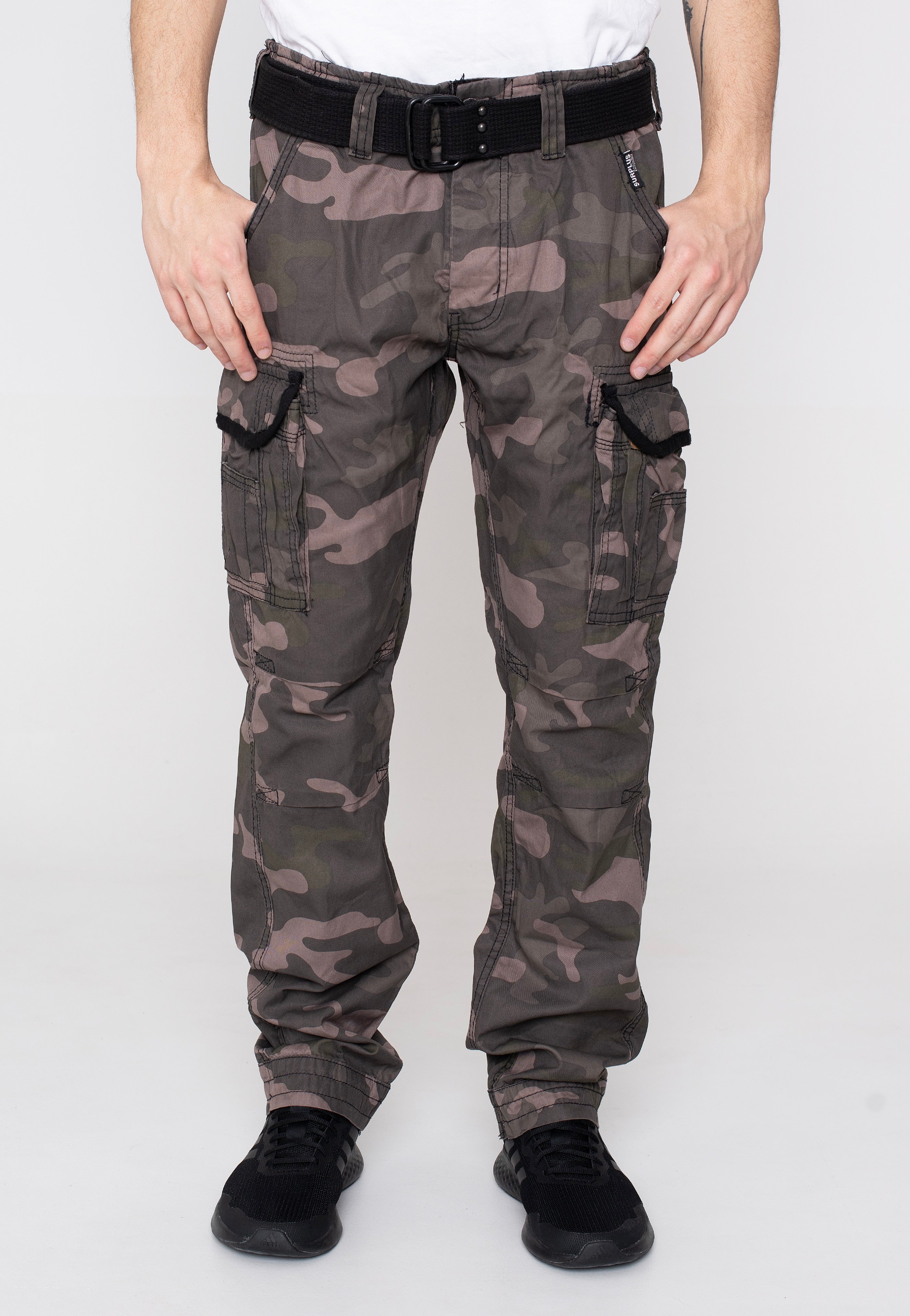 Black camo fashion trousers mens