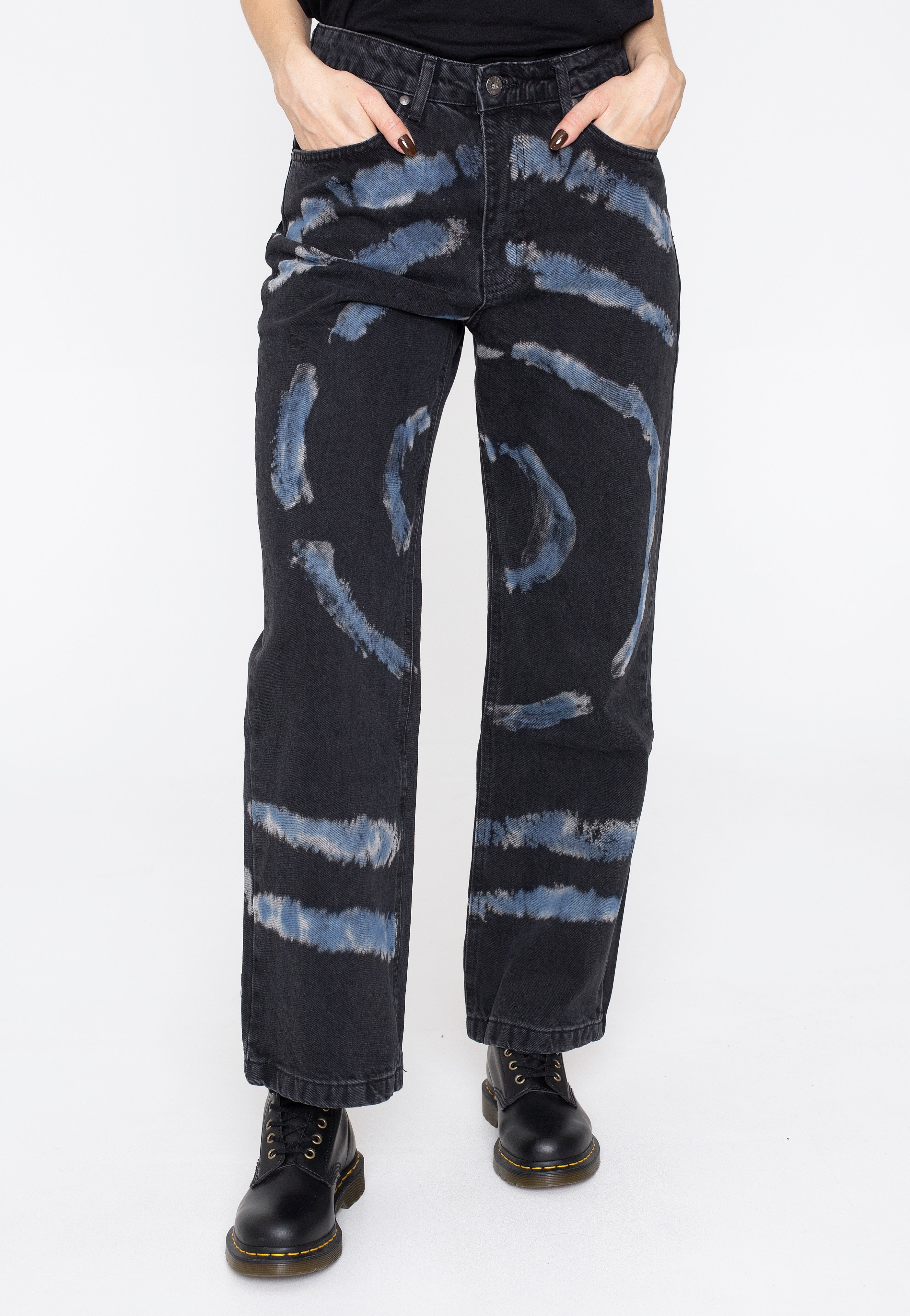 The Ragged deals Priest Knowledge Mono Eye Print Pants in Black and White