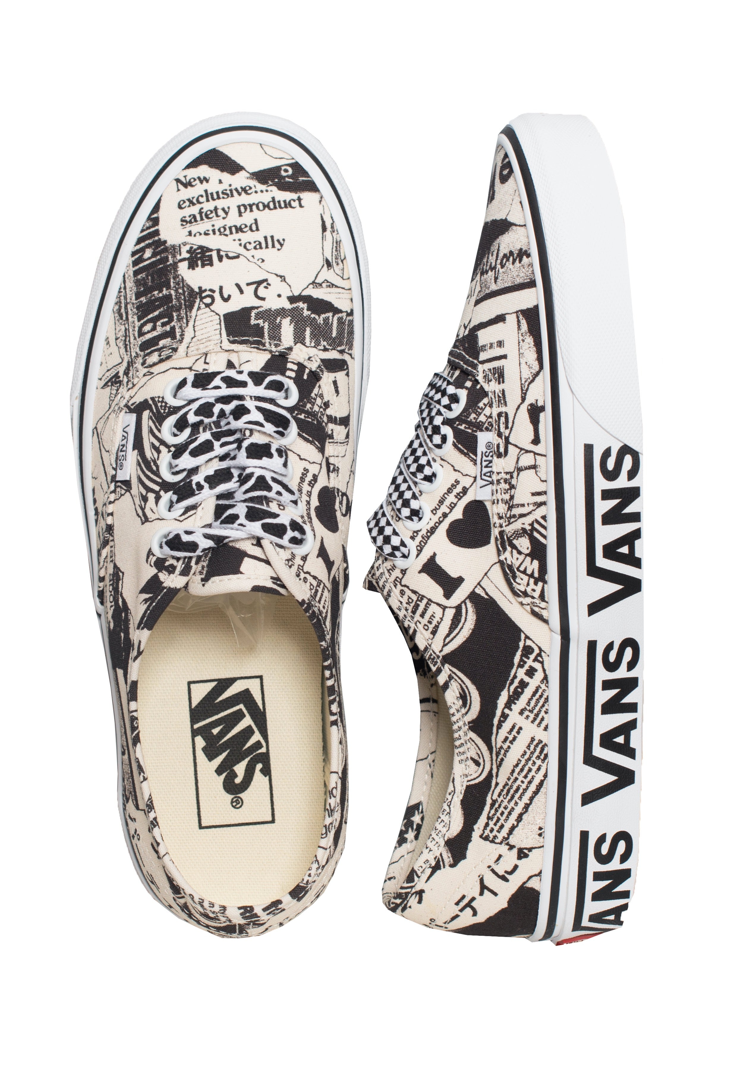 Vans Authentic Vans Collage Black White Schuhe Impericon