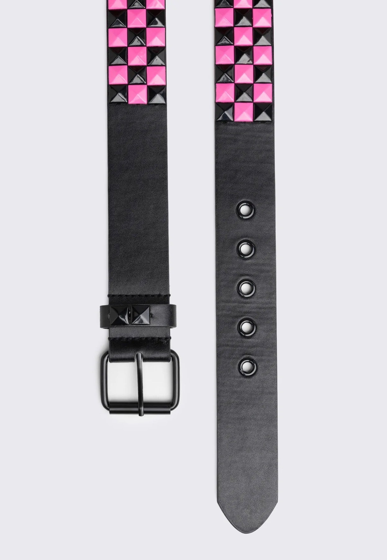 Minga London - Checkerstrike Pink Black Studded - Belt | Neutral-Image