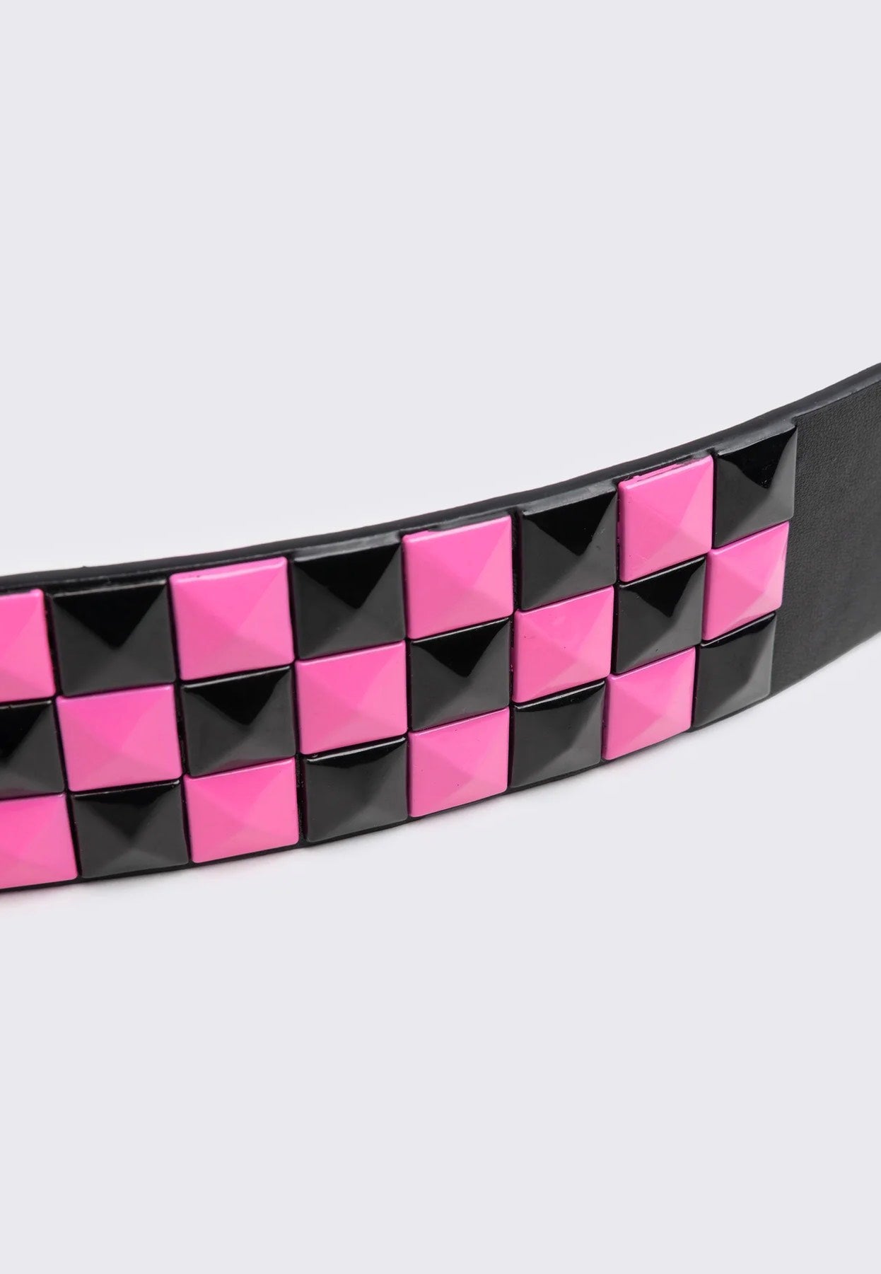 Minga London - Checkerstrike Pink Black Studded - Belt | Neutral-Image