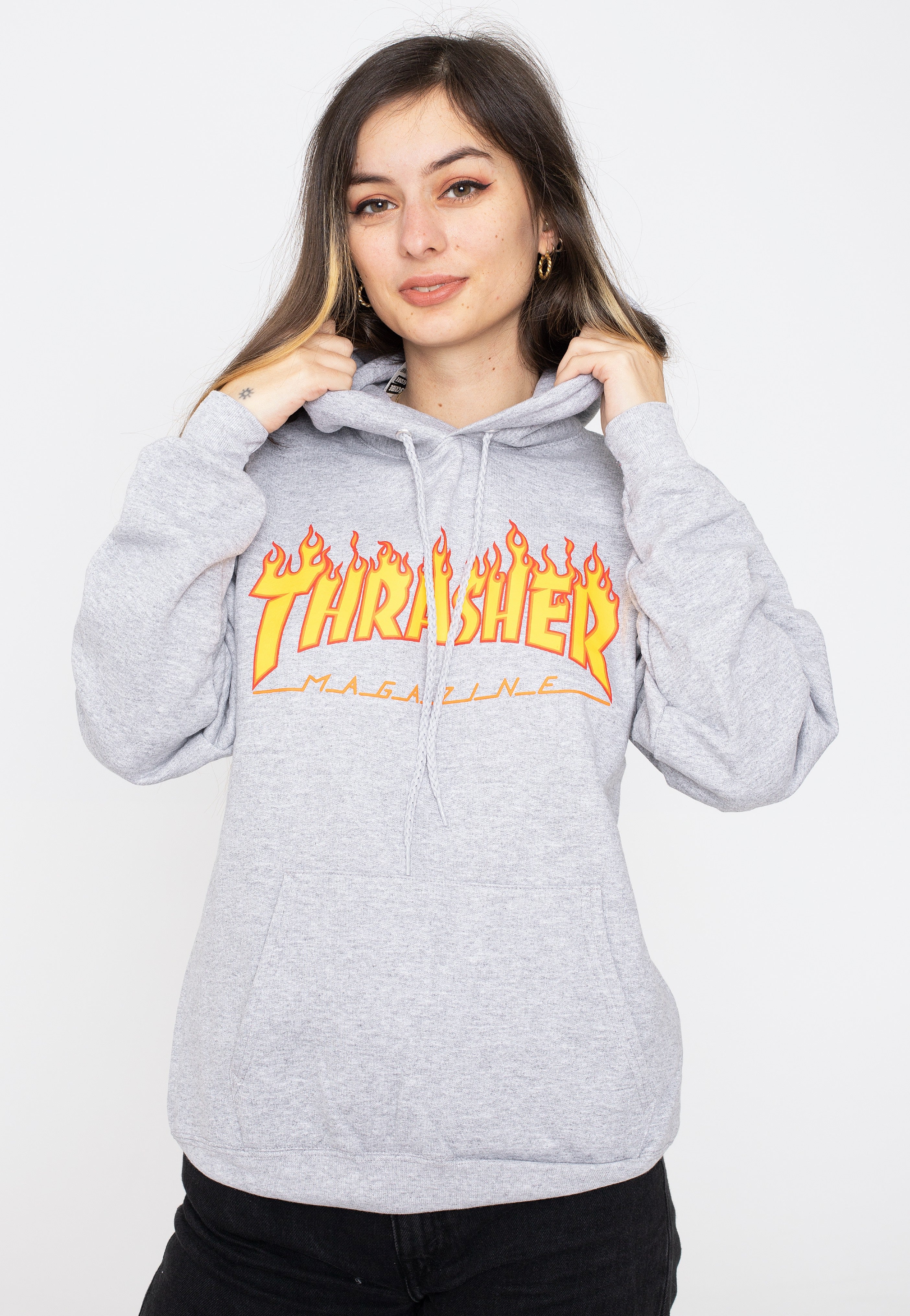 Thrasher - Flame Greymottled - Hoodie | Women-Image