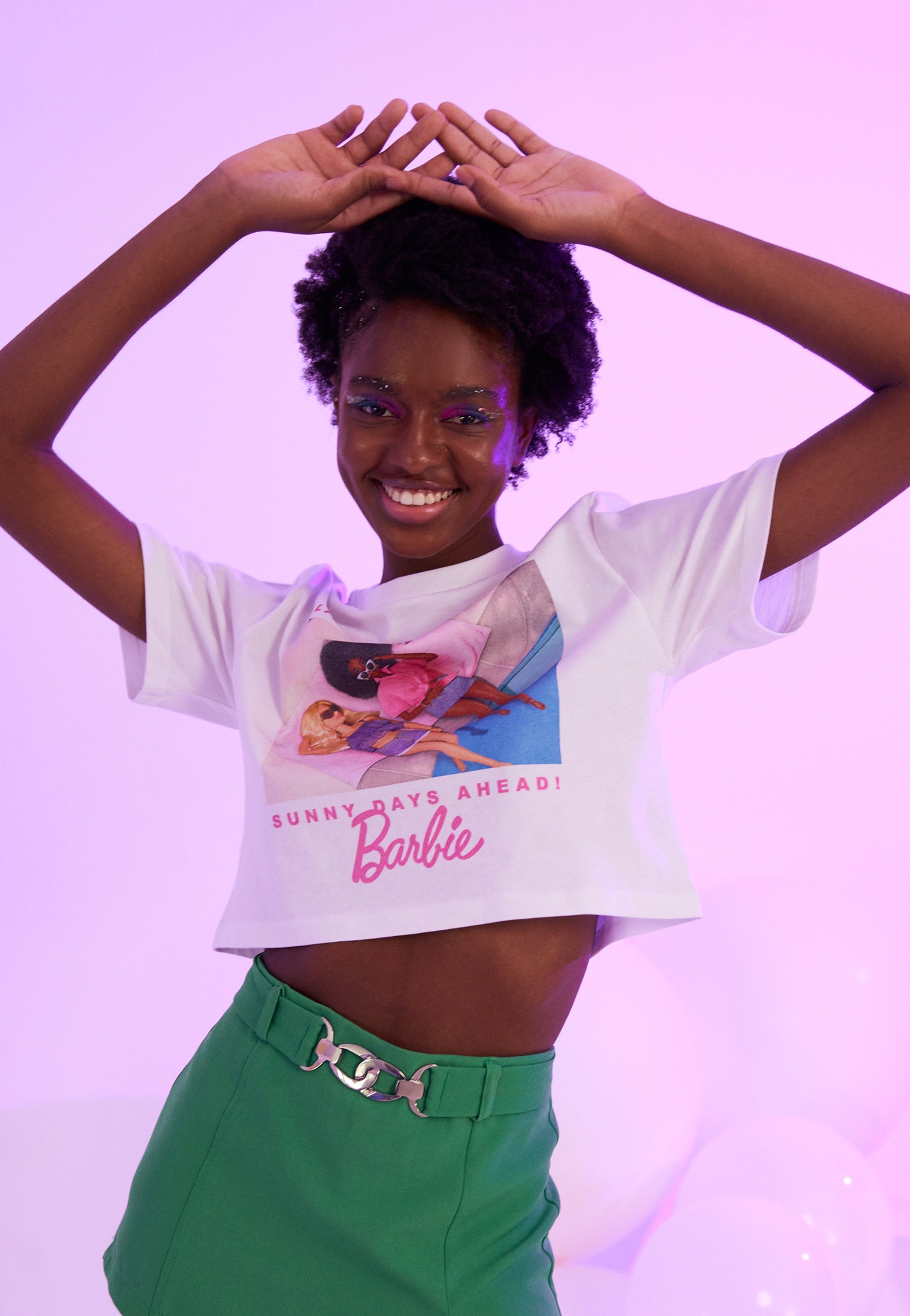 Barbie - Sunny Days Ahead Oversized Crop White - T-Shirt | Women-Image