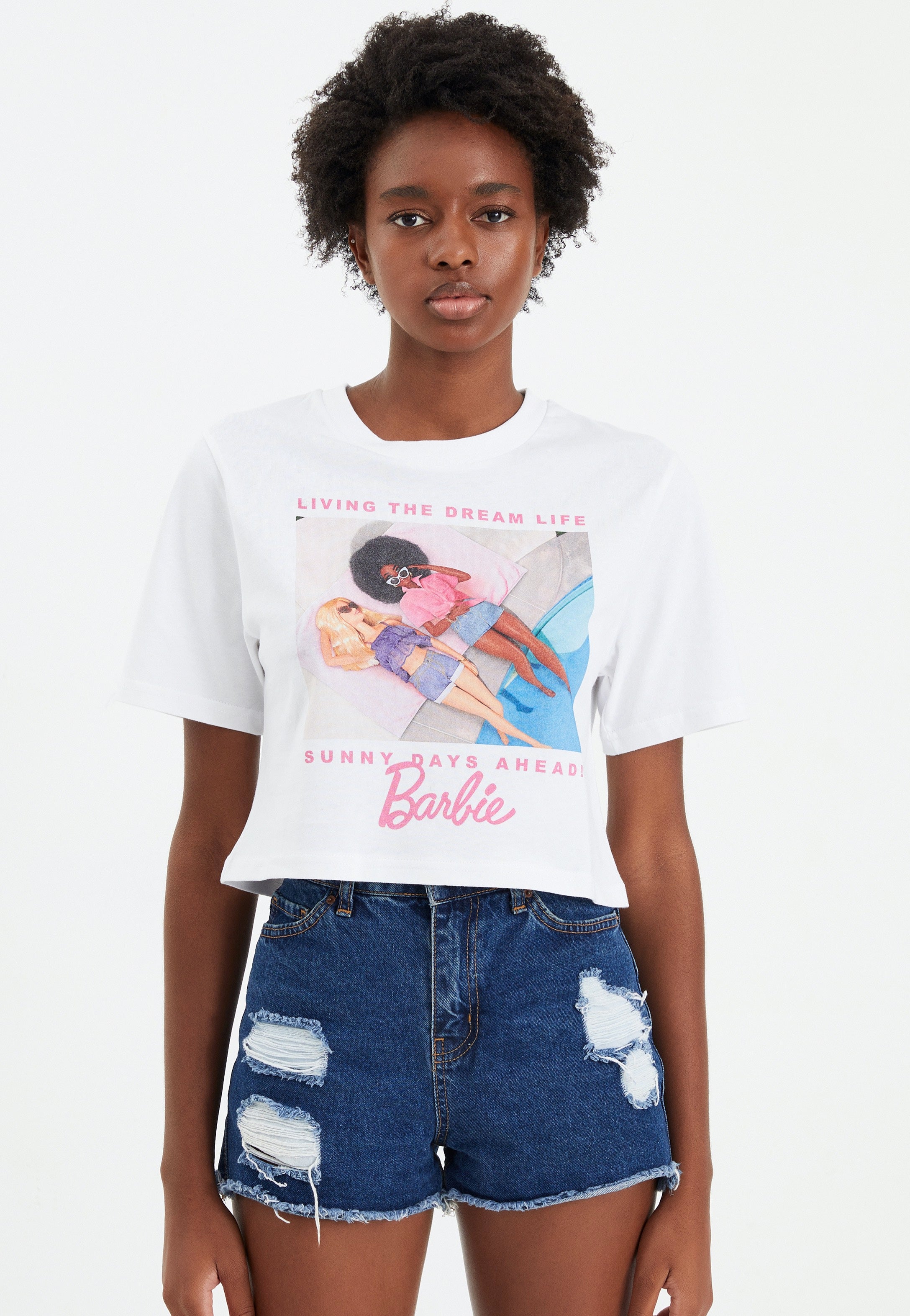 Barbie - Sunny Days Ahead Oversized Crop White - T-Shirt | Women-Image