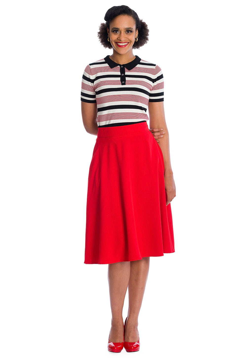 Banned Apparel - Audry Stripe Red - Polo | Women-Image