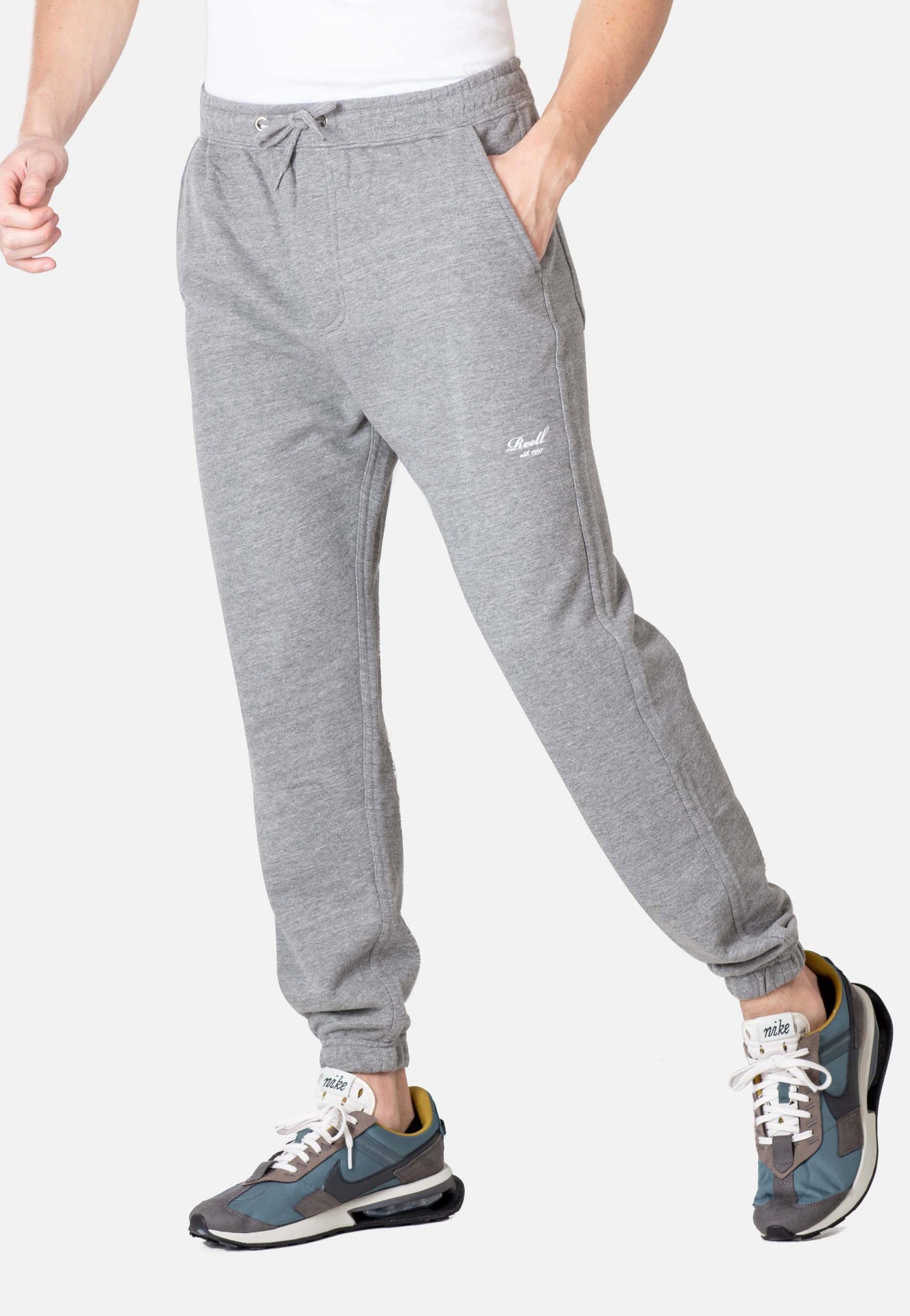 REELL - Terry Logo Sweat Pant Grey Melange - Sweat Pants | Men-Image