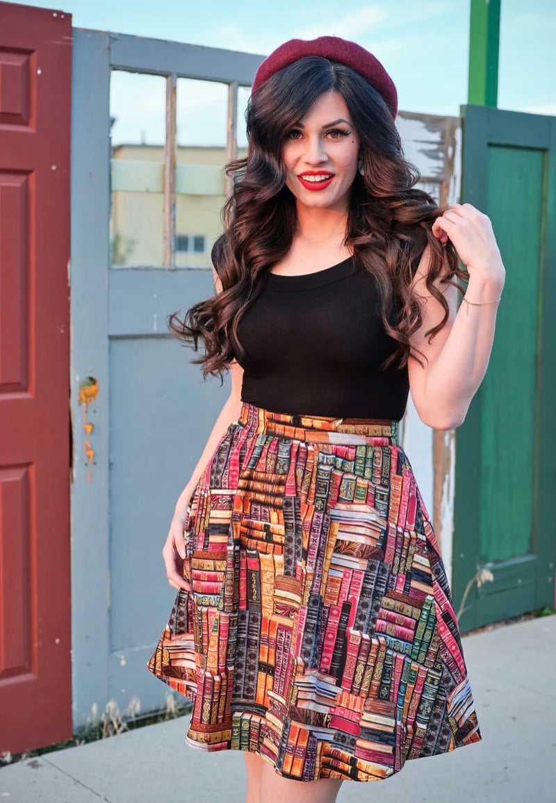 Retrolicious - Don't Judge A Book by Its Cover A-Line  - Skirt | Women-Image