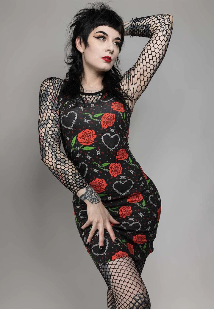 Sourpuss Clothing - Barbed Wire Tank Black - Dress | Women-Image