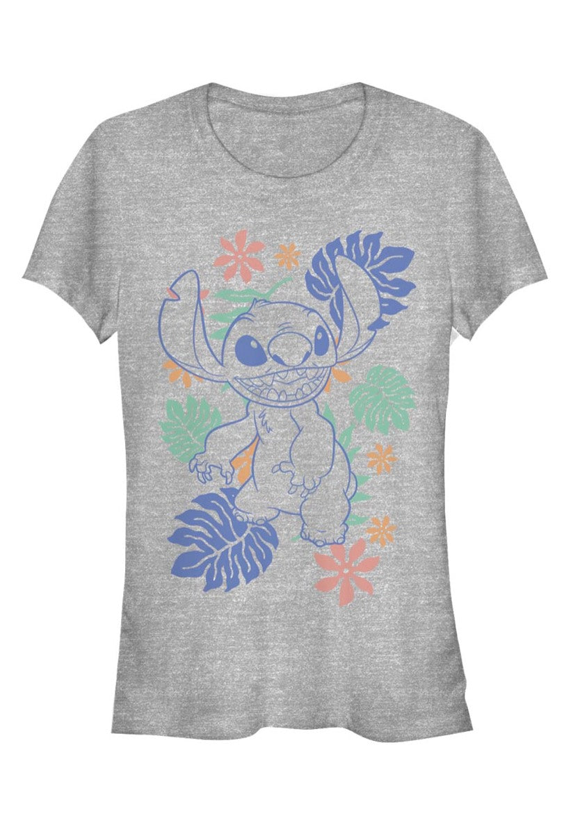 Lilo & Stitch - Retro Tropical Tonal Heather Grey - Girly | Women-Image