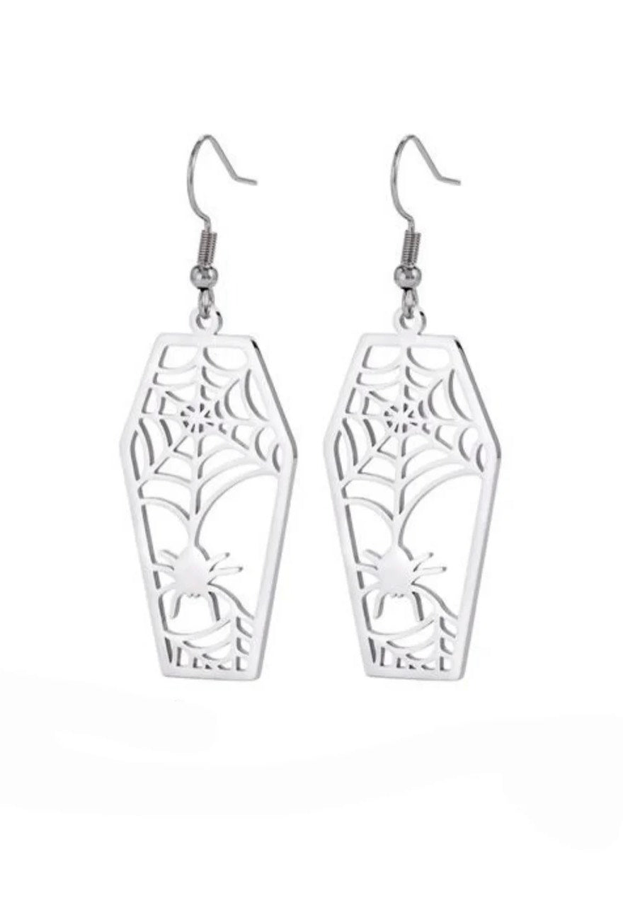 Easure - Coffin Spider Silver - Earrings | Neutral-Image