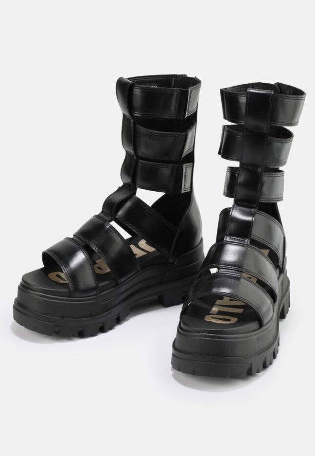 Buffalo - Aspha Zeus Platform Vegan Box Nappa Black - Girl Sandals | Women-Image