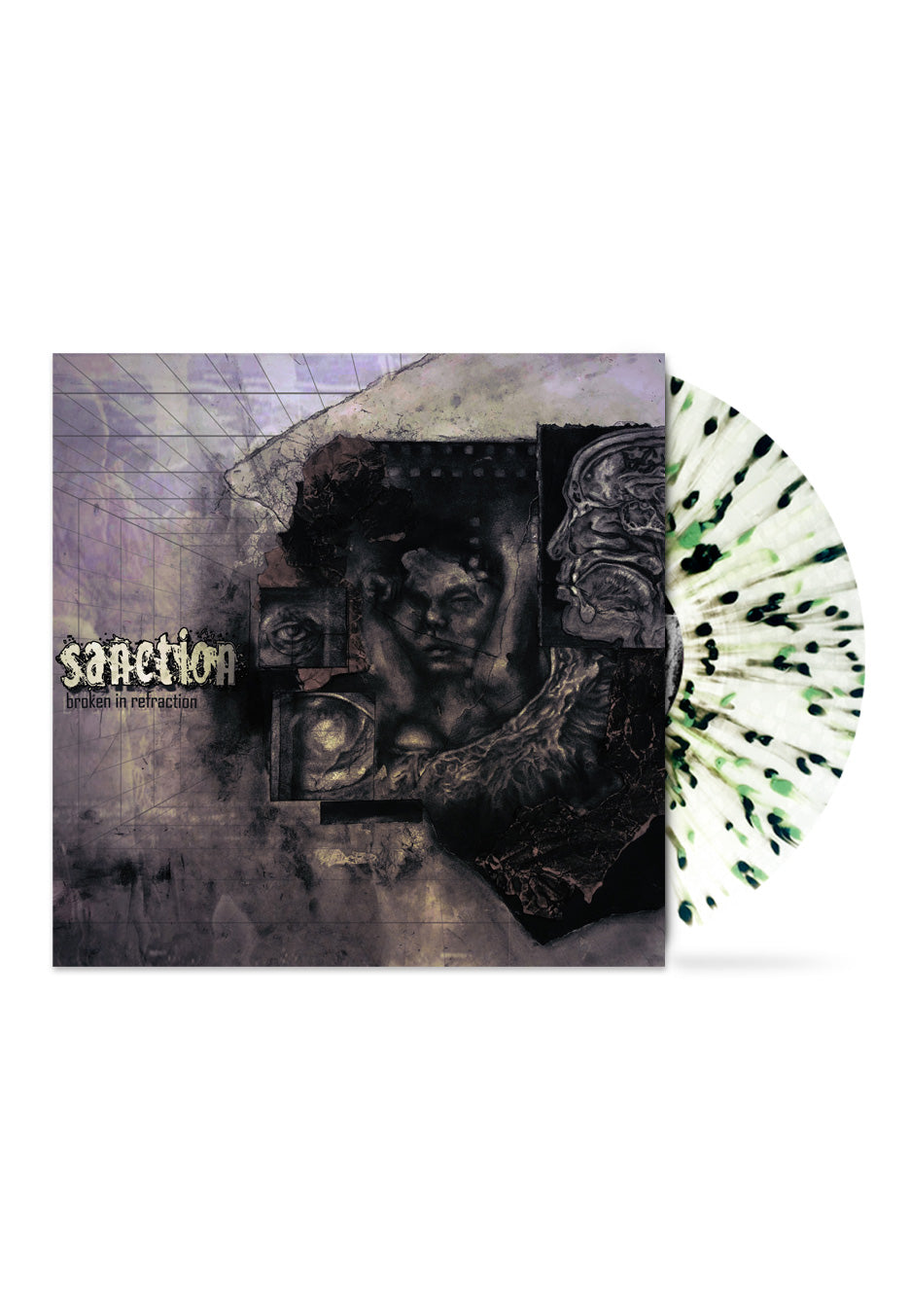 Sanction - Broken In Refraction Ultra Clear with Heavy Olive Green/Black - Splattered Vinyl | Neutral-Image