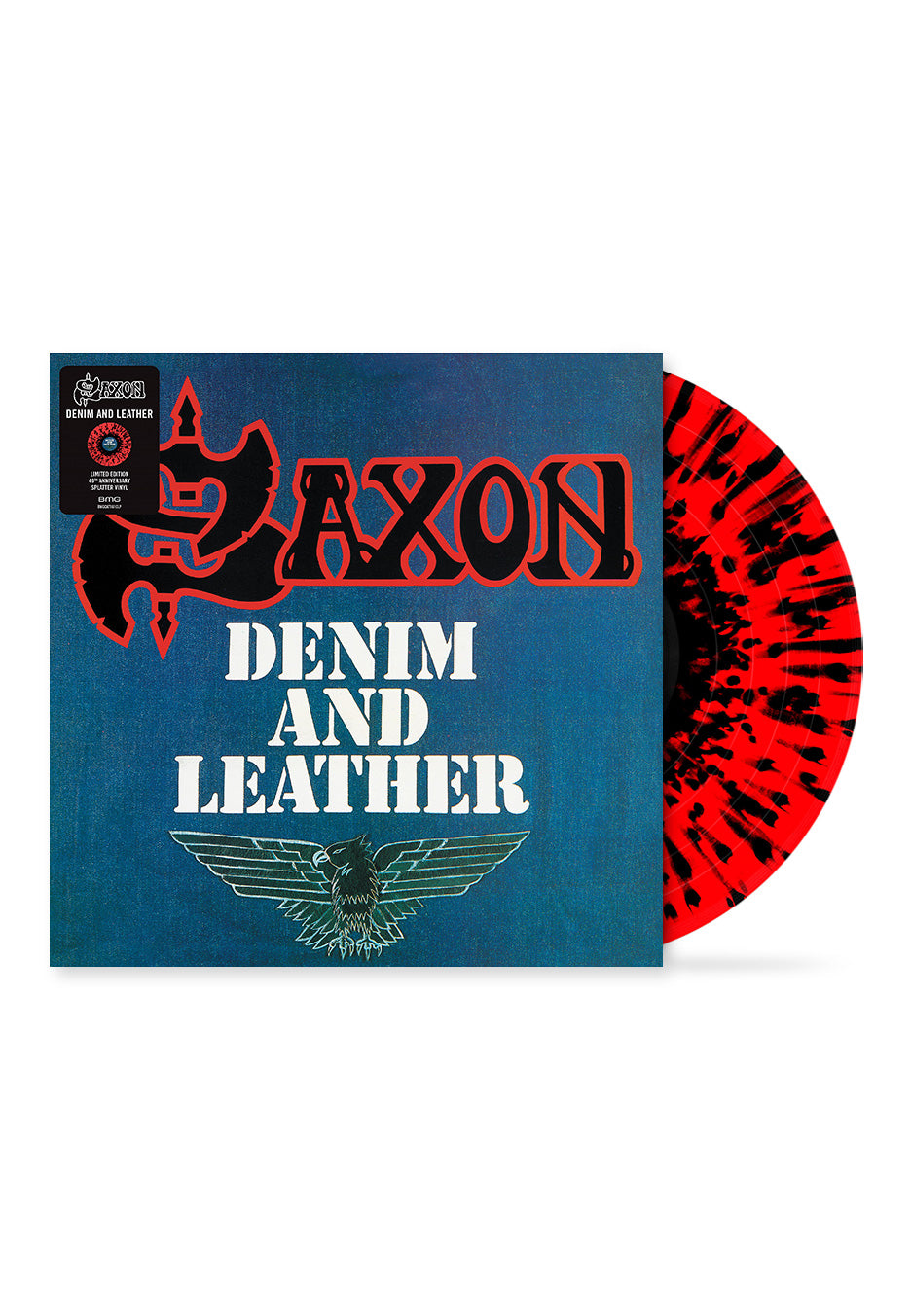 Saxon - Denim And Leather (40th Anniversary Edition) Red And Black - Splattered Vinyl | Neutral-Image