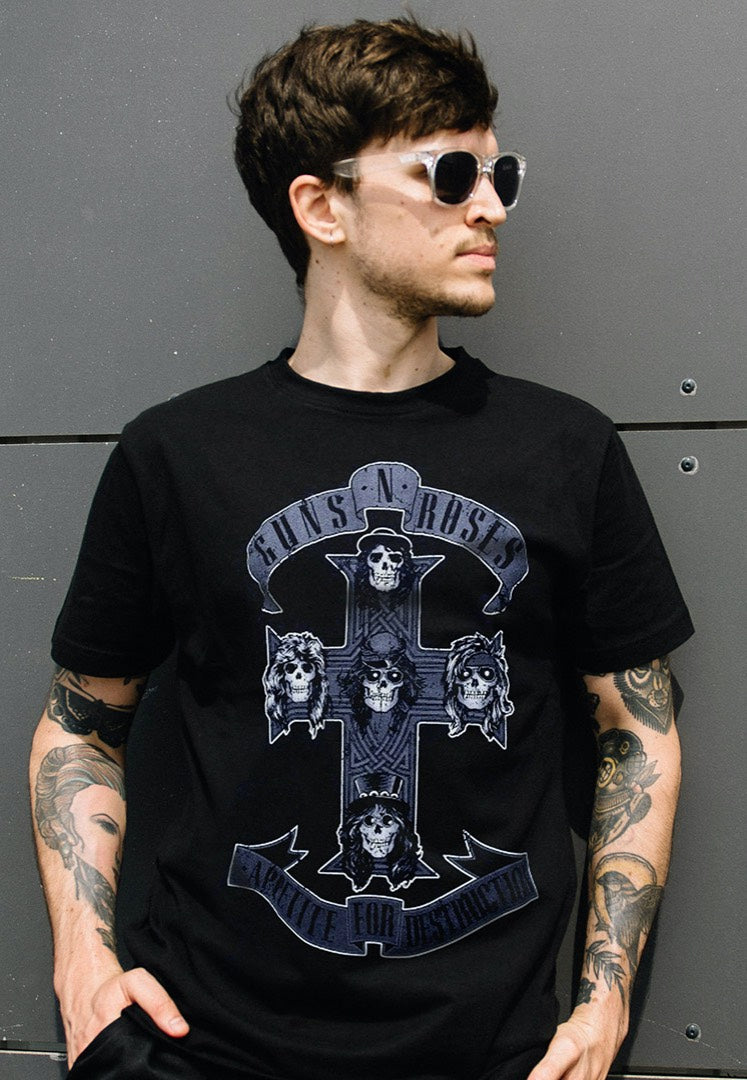 Guns N' Roses - Monochrome Cross Dip Dye - T-Shirt | Men-Image