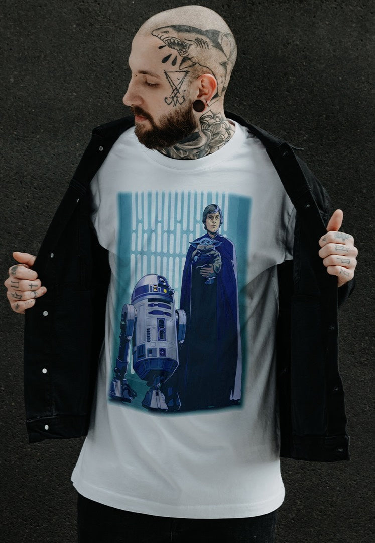 The Mandalorian - Luke Skywalker And Grogu White - T-Shirt | Men-Image