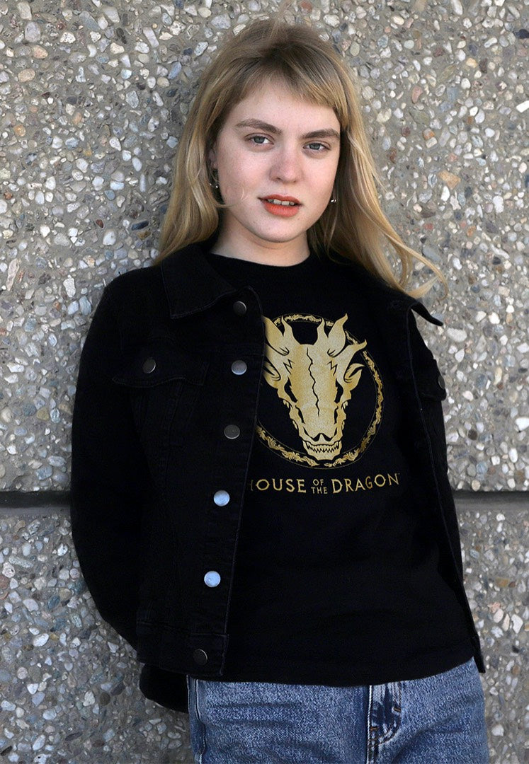 House Of The Dragon - Gold Ink Skull - T-Shirt | Women-Image