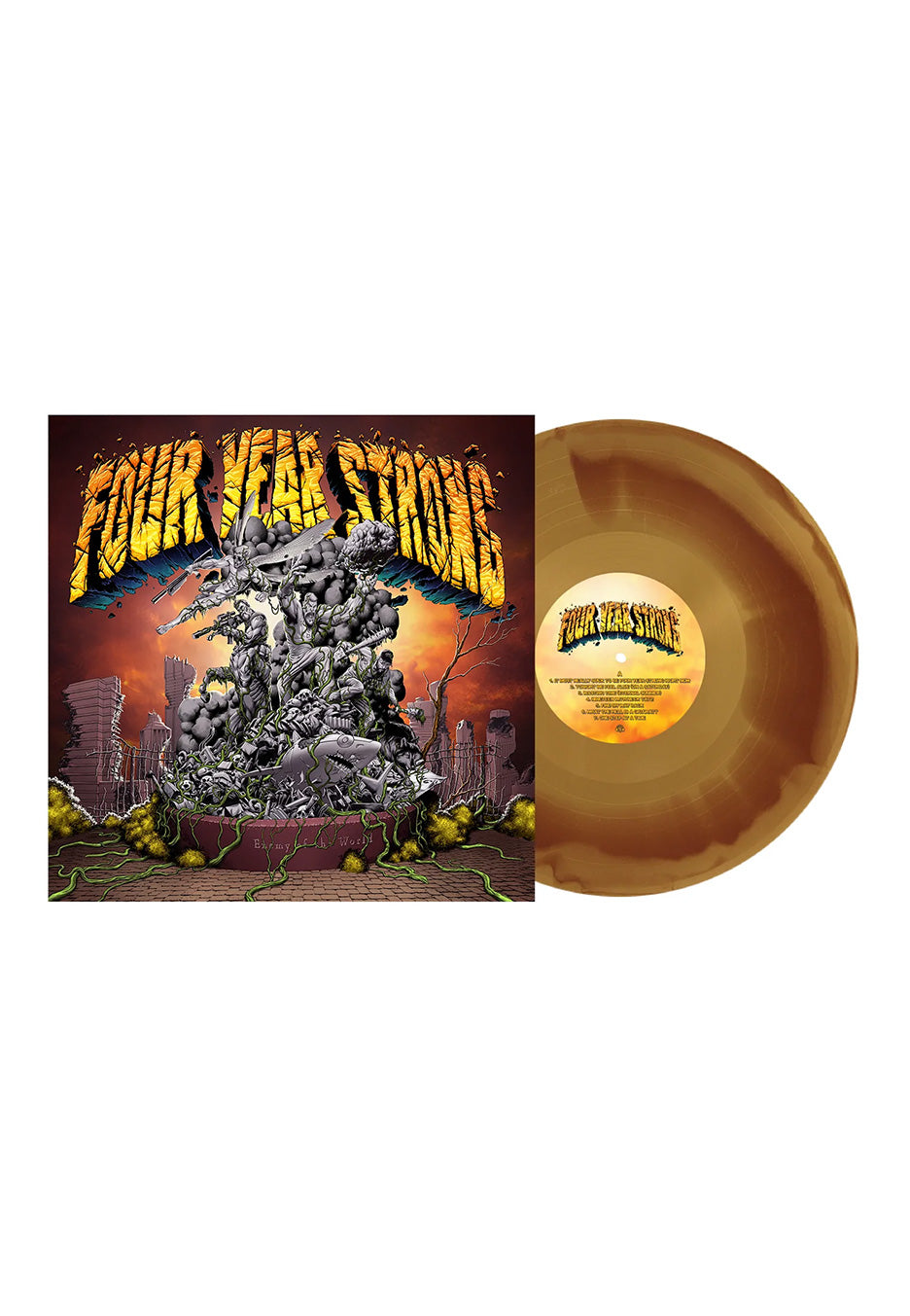 Four Year Strong - Enemy Of The World (Re-Recorded) Brown & Gold Aside/Bside - Colored Vinyl | Neutral-Image