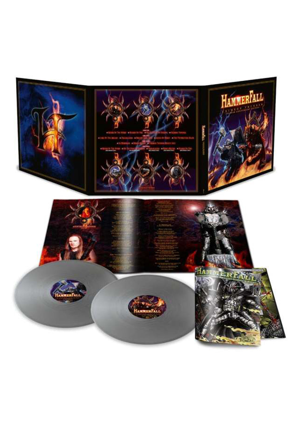 Hammerfall - Crimson Thunder: 20 Year Anniversary (Platinum Edition) Ltd. Silver - Colored 2 Vinyl + Comick | Neutral-Image