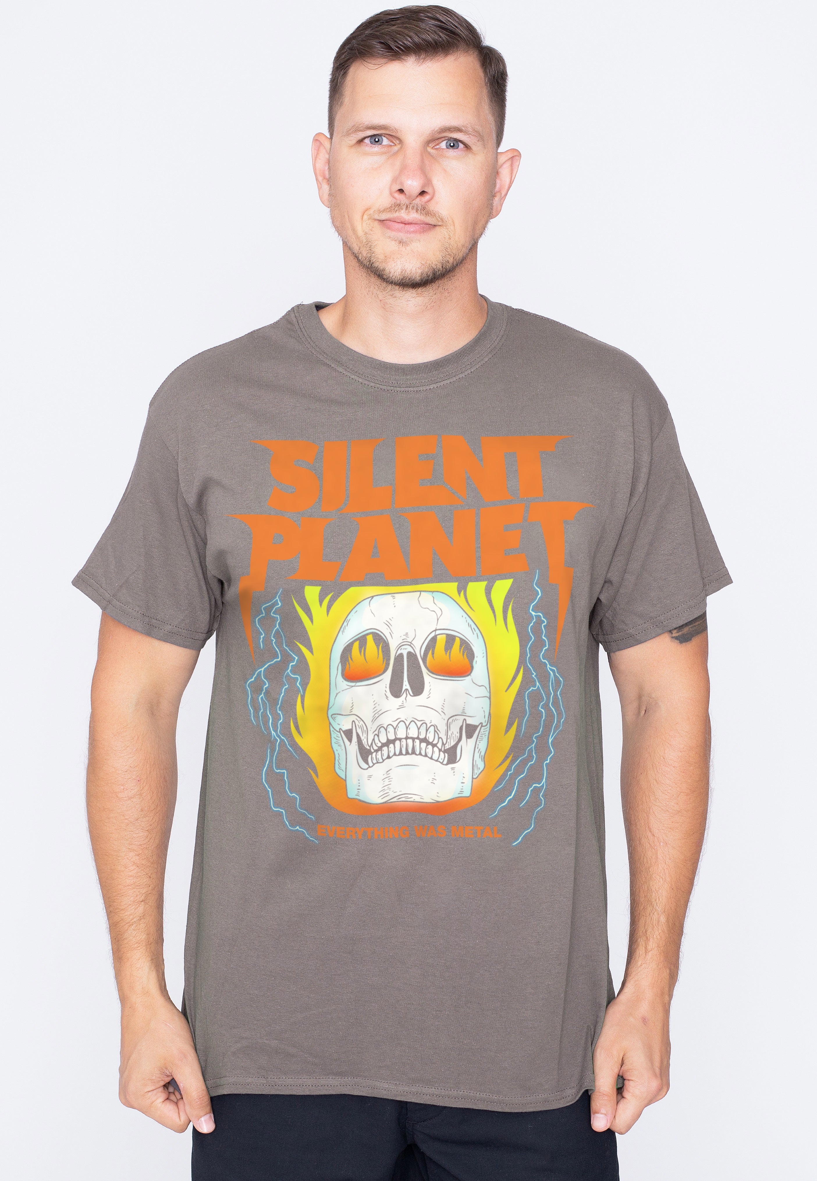 Silent Planet - Skull Flame Charcoal - T-Shirt | Men-Image