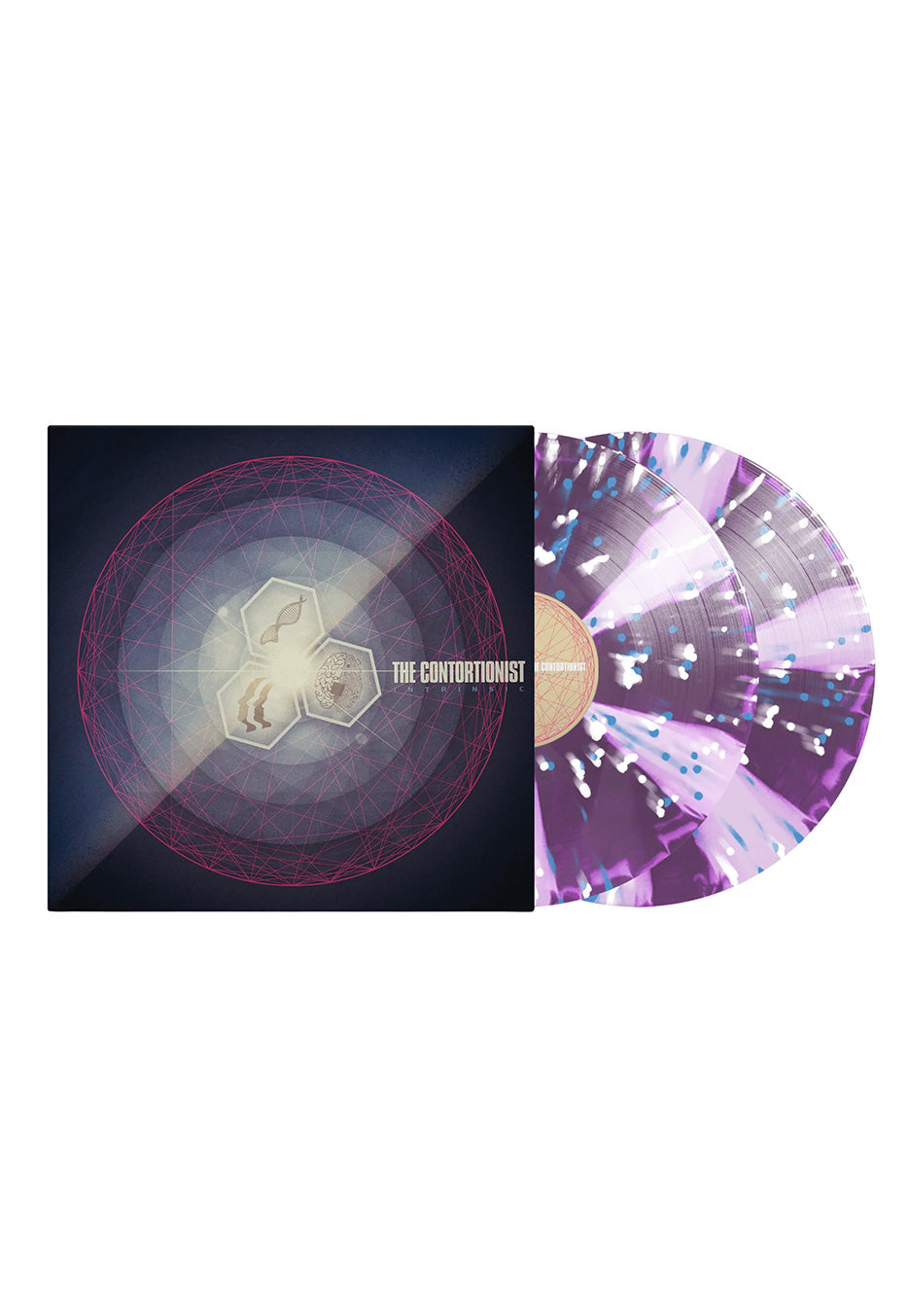 The Contortionist - Intrinsic Clear/Grape Pinwheel w/ White/Blue - Splattered Vinyl | Neutral-Image