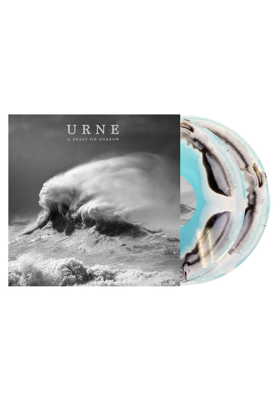 Urne - A Feast On Sorrow Black White & Blue Swirl - Colored 2 Vinyl | Neutral-Image