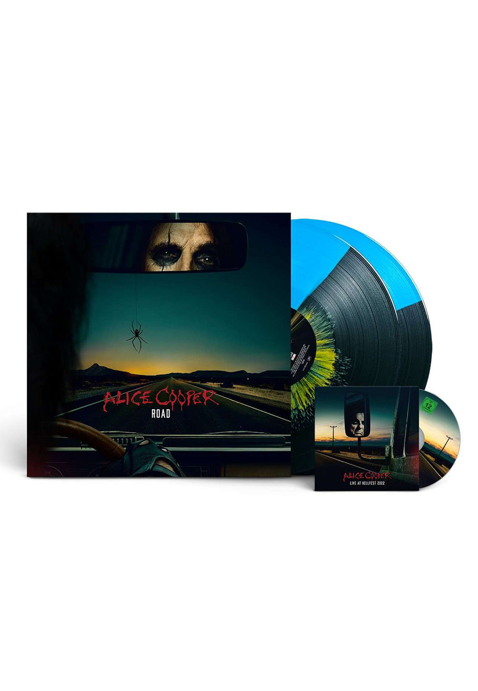 Alice Cooper - Road Ltd. Blue/Black Half/Half w/ Yellow Splatter - Colored 2 Vinyl + DVD | Neutral-Image