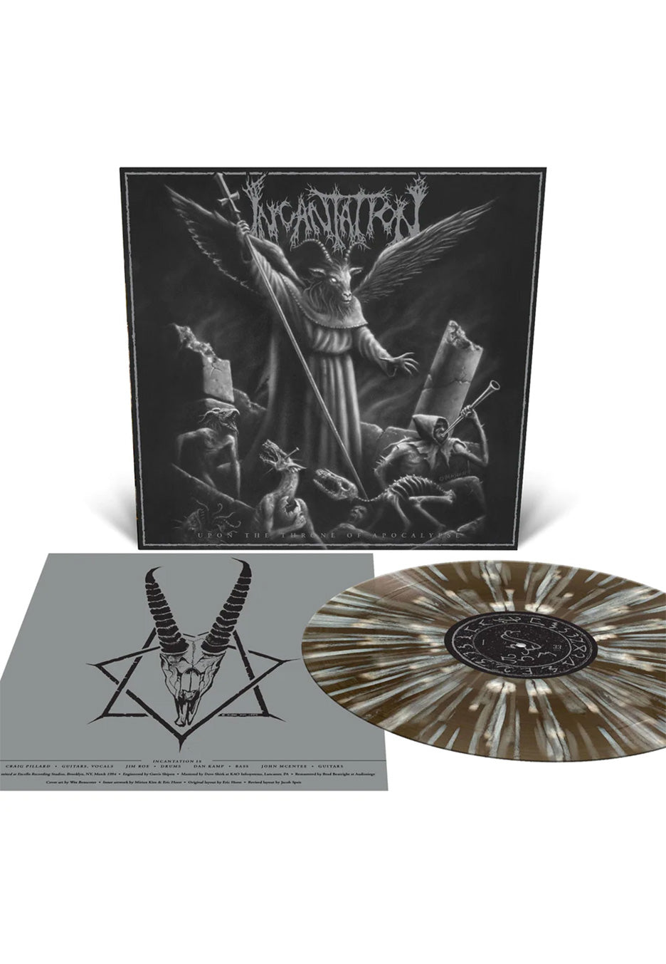 Incantation - Upon The Throne Of Apocalypse Black Ice w/ Silver & White - Splatterd Vinyl | Neutral-Image