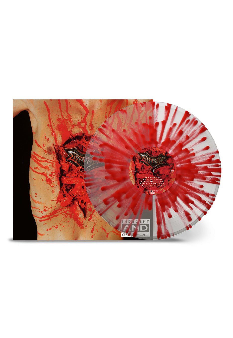 Dismember - Indecent & Obscene Ltd. Clear/Red - Splattered Vinyl | Neutral-Image