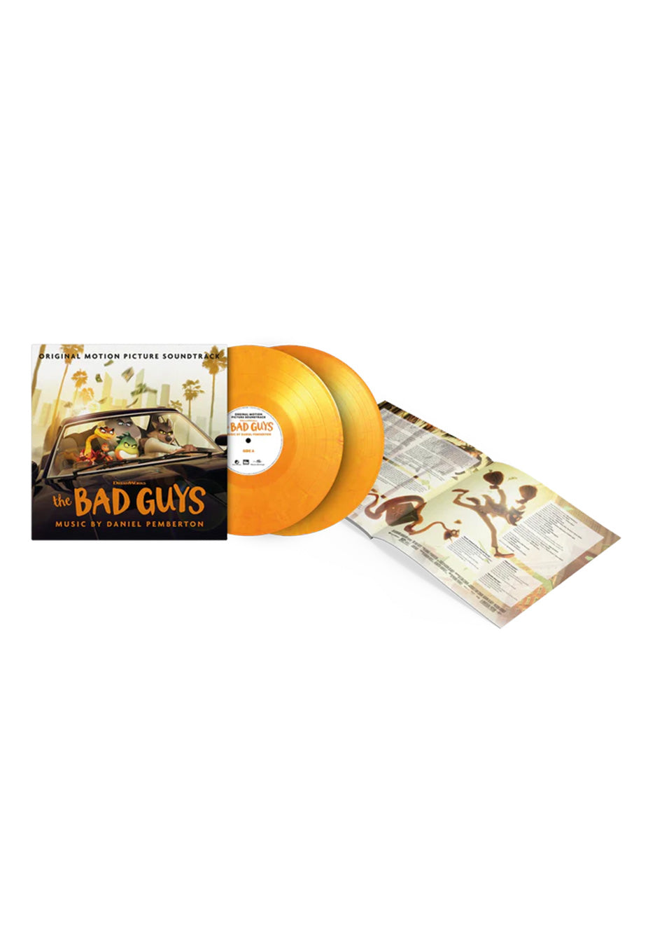 The Bad Guys - The Bad Guys OST (Daniel Pemberton) Ltd. Yellow/Orange - Marbled 2 Vinyl | Neutral-Image