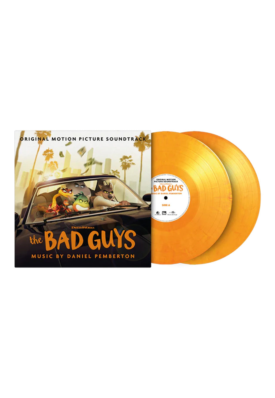 The Bad Guys - The Bad Guys OST (Daniel Pemberton) Ltd. Yellow/Orange - Marbled 2 Vinyl | Neutral-Image