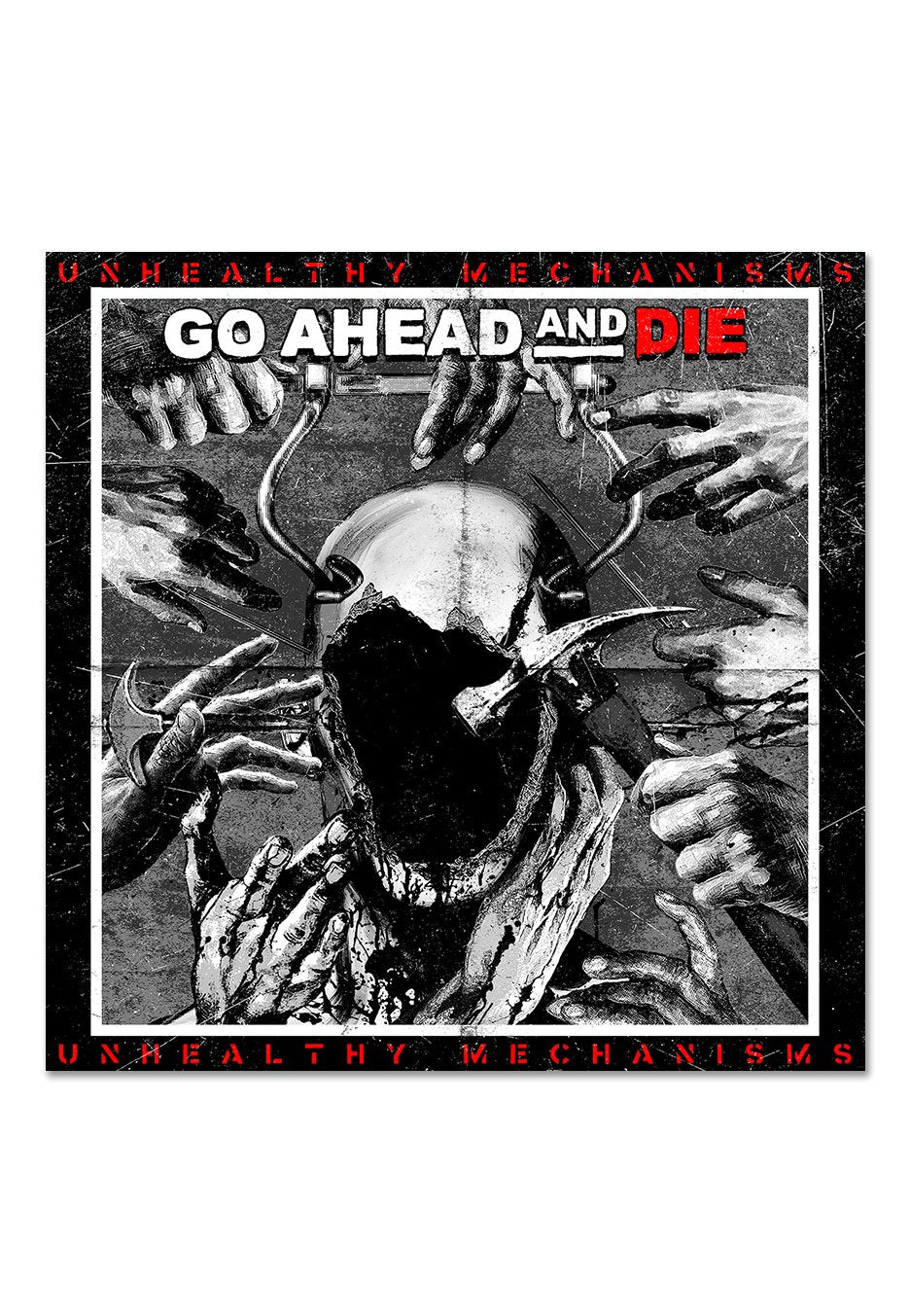 Go Ahead And Die - Unhealthy Mechanisms Ltd. White w/ Black - Splattered Vinyl | Neutral-Image