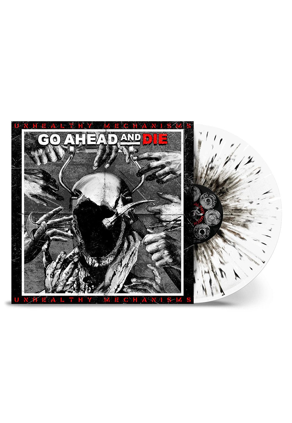 Go Ahead And Die - Unhealthy Mechanisms Ltd. White w/ Black - Splattered Vinyl | Neutral-Image