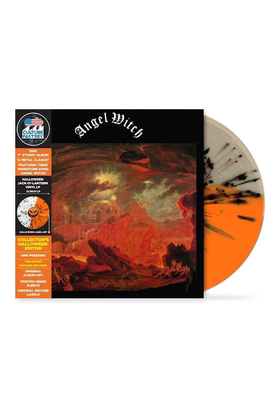 Angel Witch - Angel Witch (Ltd. Halloween Edition) Orange/Clear Half/Half w/ Black - Splattered Vinyl | Neutral-Image