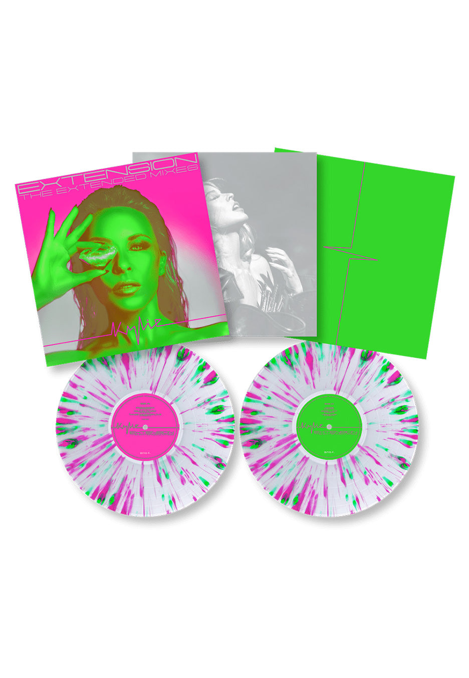 Kylie Minogue - Extension (The Extended Mixes) Ltd. Translucent w/ Pink/Green - Splattered 2 Vinyl  | Neutral-Image