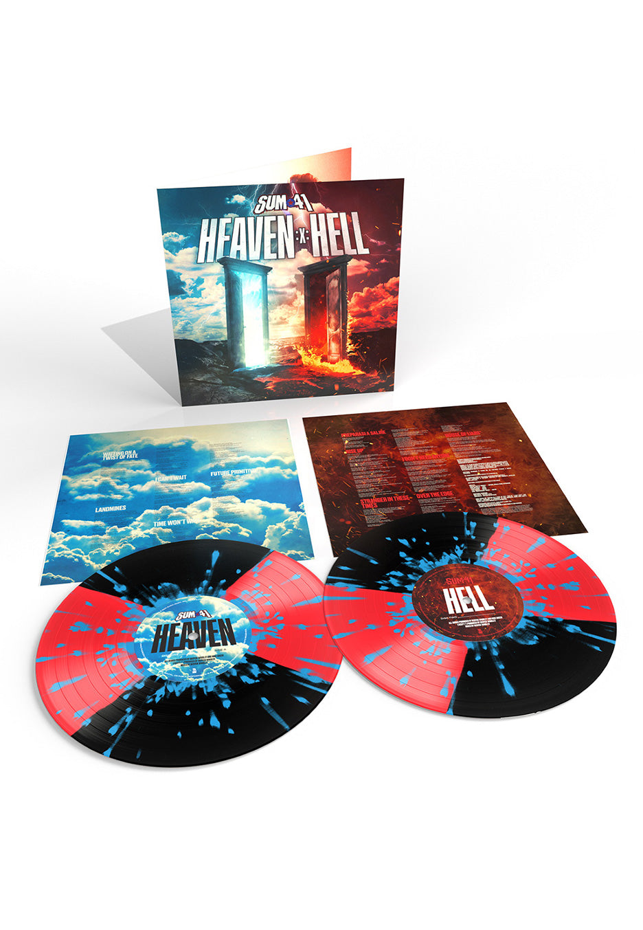 Sum 41 - Heaven :x: Hell Black & Red Quads w/ Cyan - Splattered 2 Vinyl | Neutral-Image