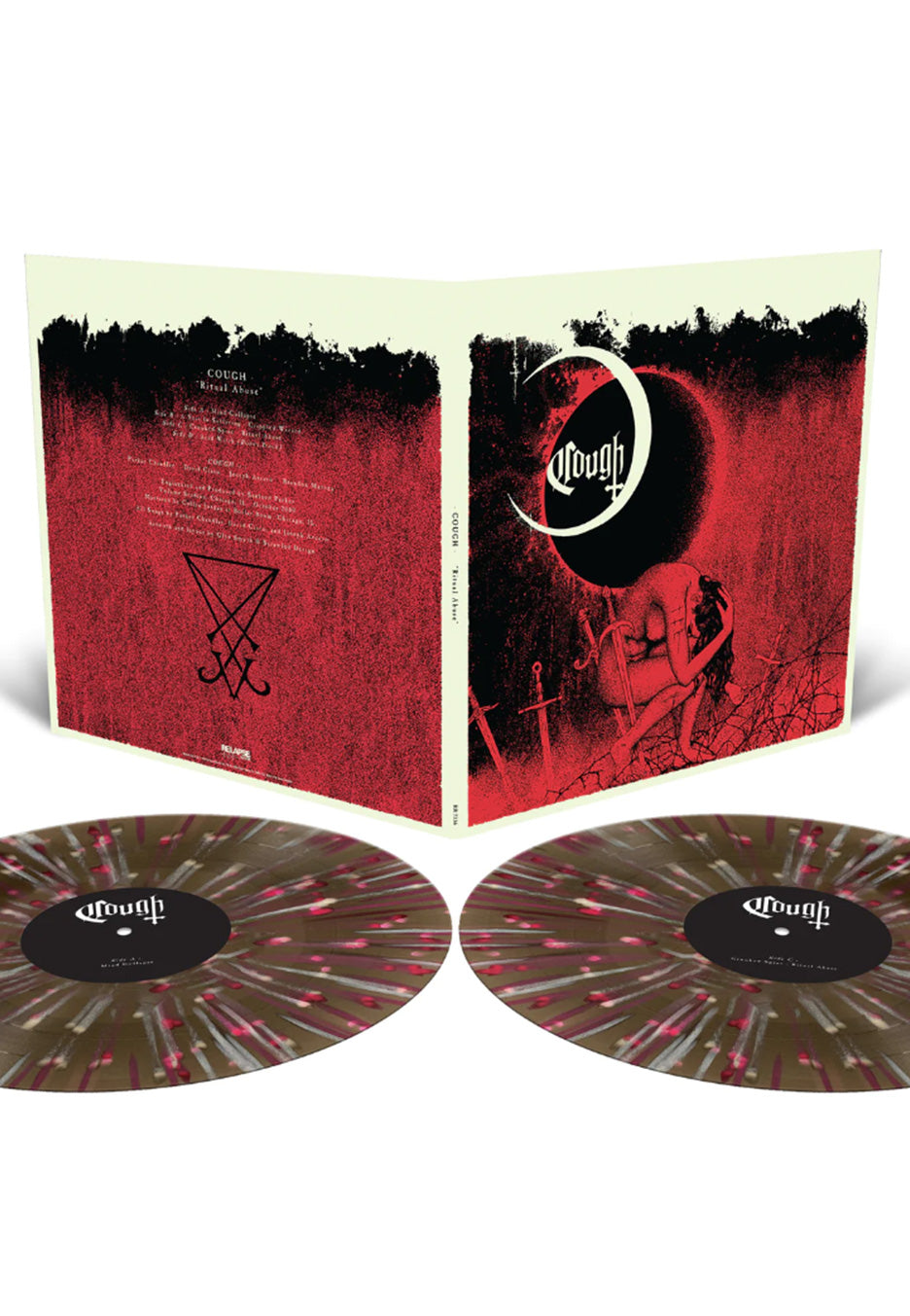 Cough - Ritual Abuse Ltd. Black Ice w/ Neon Magenta/Bone White/Magenta - Splattered 2 Vinyl | Neutral-Image