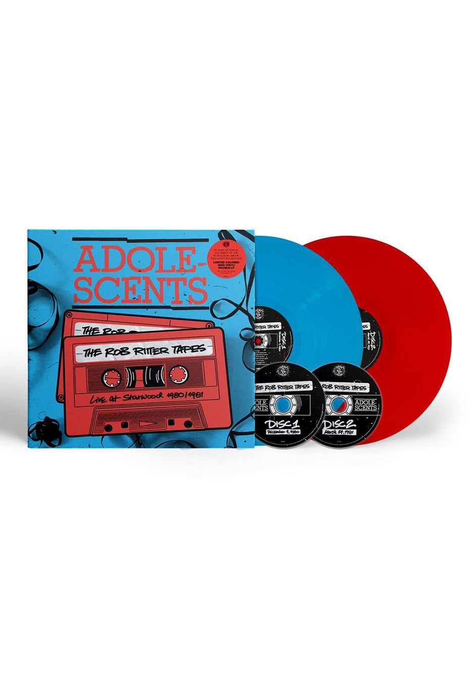 Adolescents - The Rob Ritter Tapes: Live At Starwood 1980/1981 Ltd. Blue & Red - Colored 2 Vinyl + 2 CD | Neutral-Image