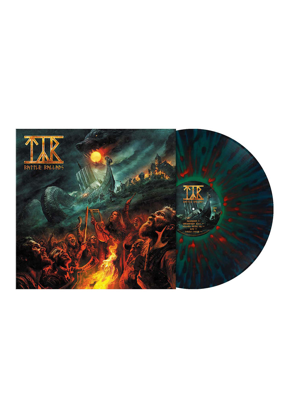 Týr - Battle Ballads Ltd. Dark Teal Green Melt w/ Red - Splattered Vinyl | Neutral-Image