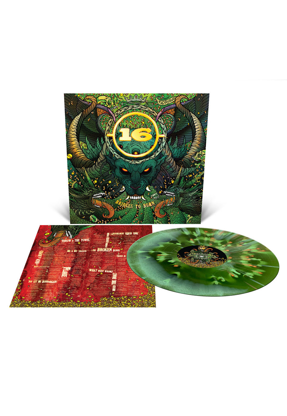 16 - Bridges To Burn Ltd. Mint/Swamp Green w/ Mint/Swamp Green/Halloween Orange - Splattered Vinyl | Neutral-Image