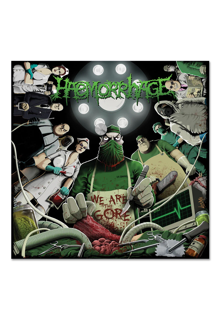 Haemorrhage - We Are The Gore Ltd. Kelly Green w/ Blood Red/Bone White/Red - Splattered Vinyl | Neutral-Image