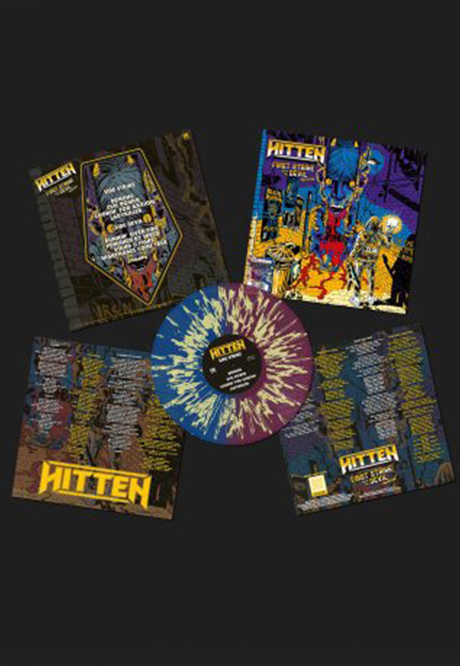 Hitten - First Strike With The Devil - Revisited Purple/Blue/Yellow - Splattered Vinyl +  CD | Neutral-Image