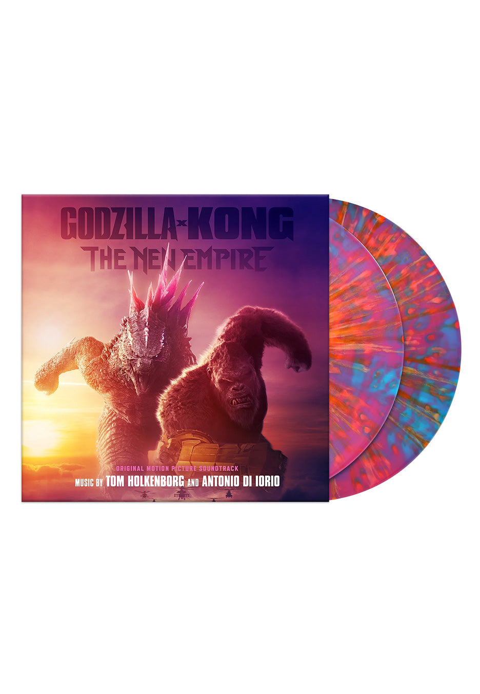 Godzilla - Godzilla X Kong: The New Empire OST Ltd. Neon Pink/Blue Swirl w/ Orange/Pink - Splattered 2 Vinyl | Neutral-Image