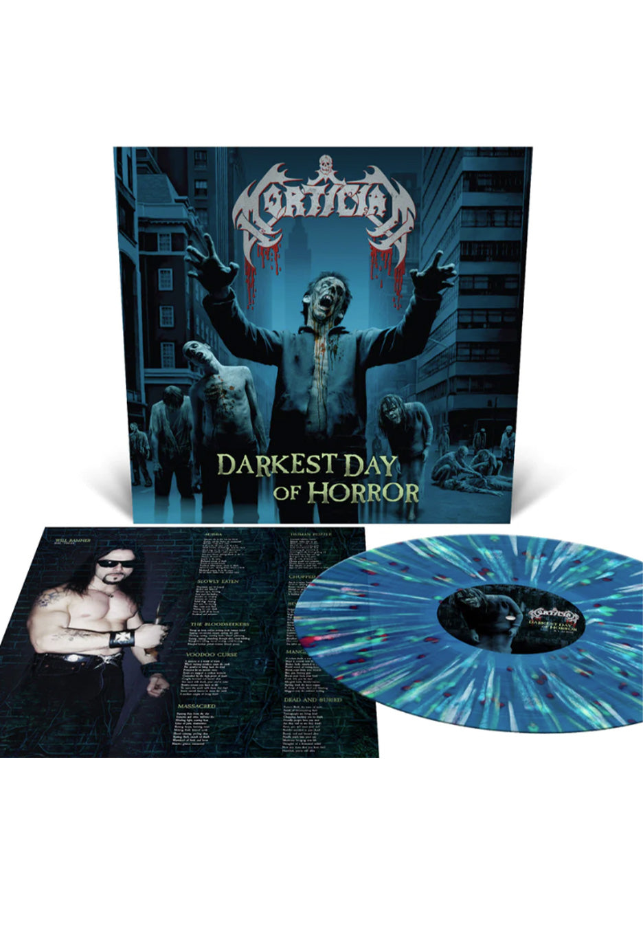 Mortician - Darkest Day Of Horror Ltd. Sea Blue w/ Splatter - Splattered Vinyl | Neutral-Image