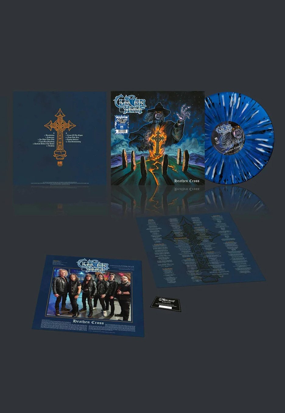 Cloven Hoof - Heathen Cross Ltd. Clear Blue/White/Black - Splatter Vinyl | Neutral-Image