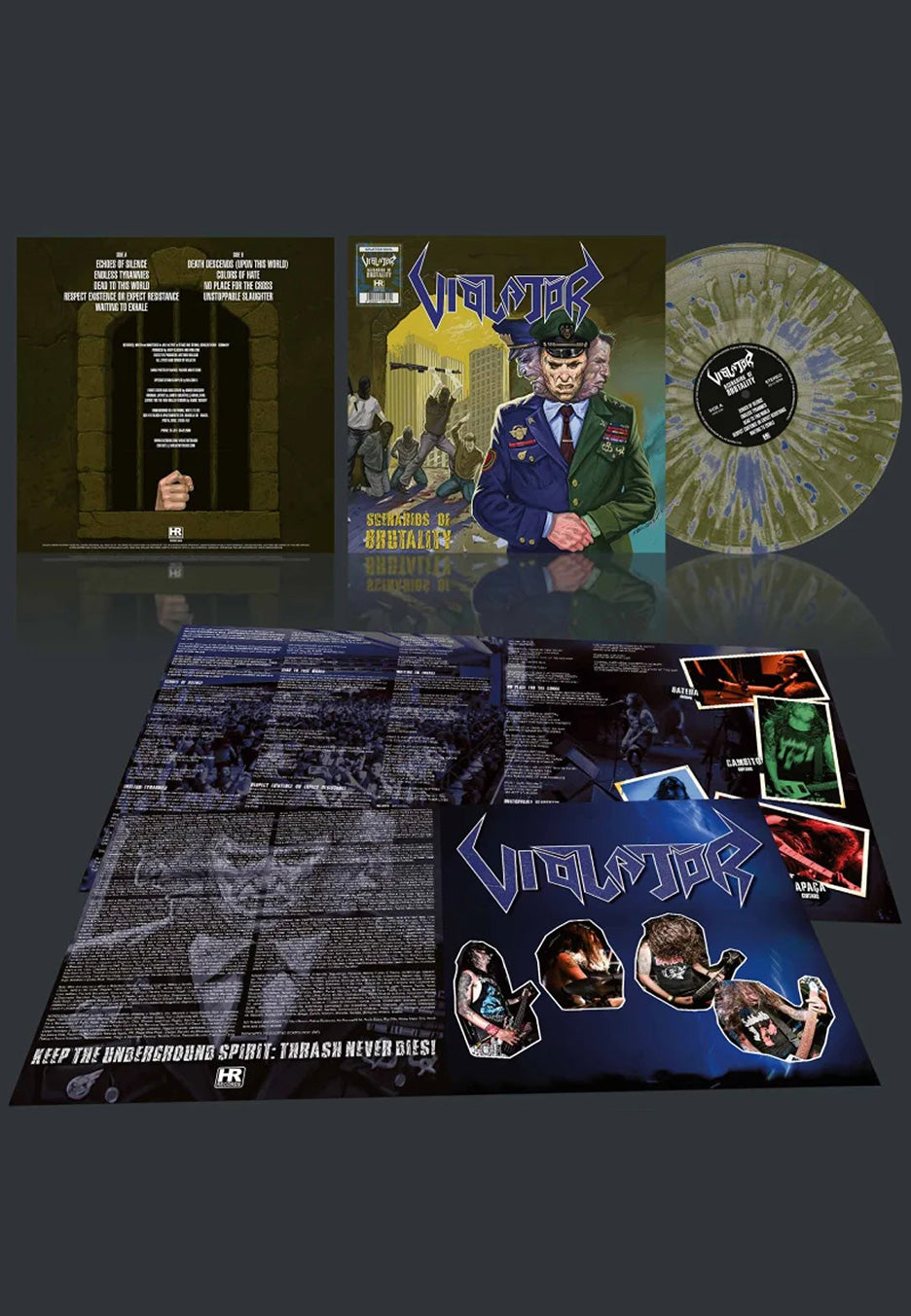 Violator - Scenarios Of Brutality Ltd. Swamp Green w/ Blue Jay - Splattered Vinyl | Neutral-Image