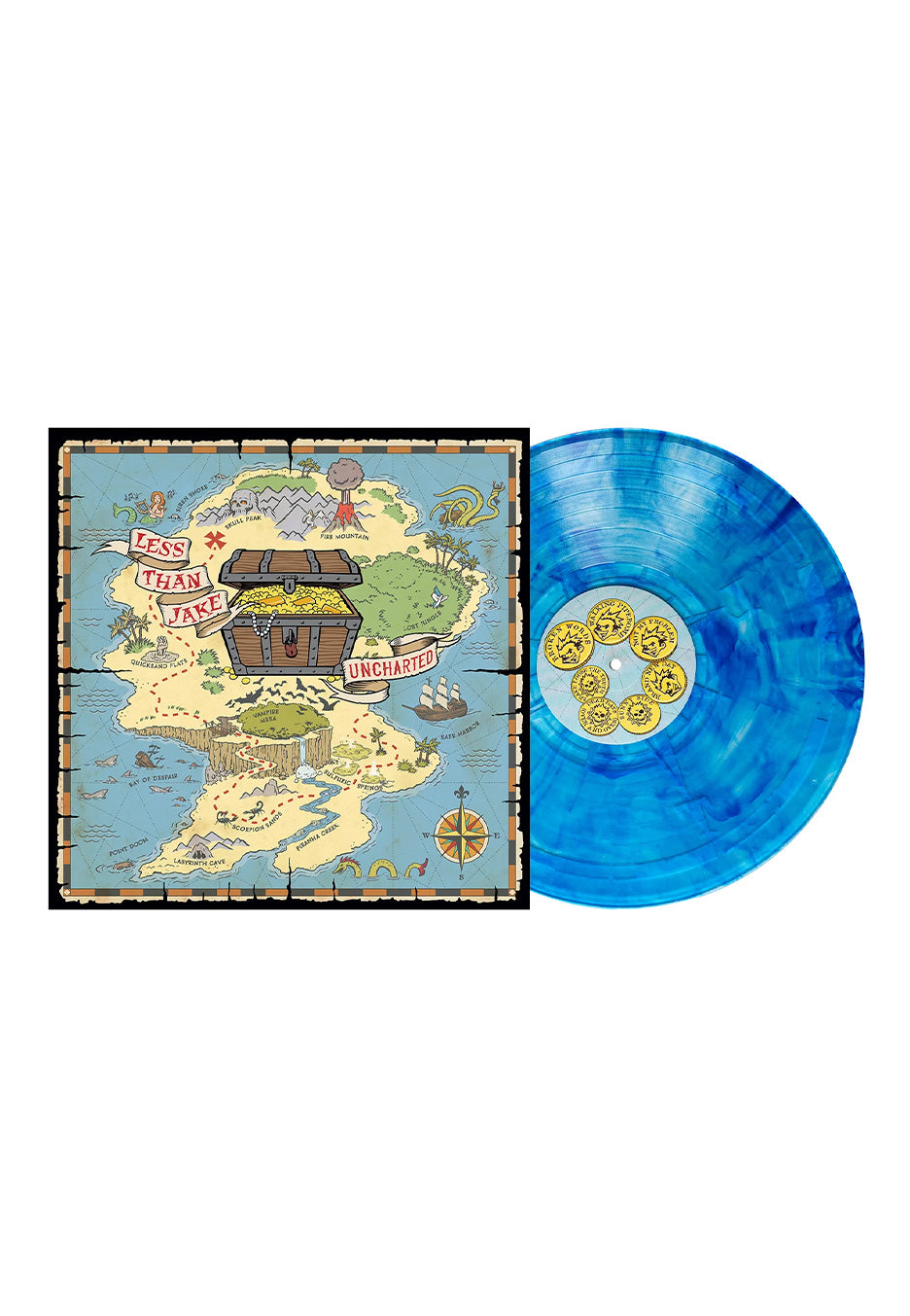 Less Than Jake - Uncharted EP Ltd. Sapphire - Marbled Vinyl | Neutral-Image