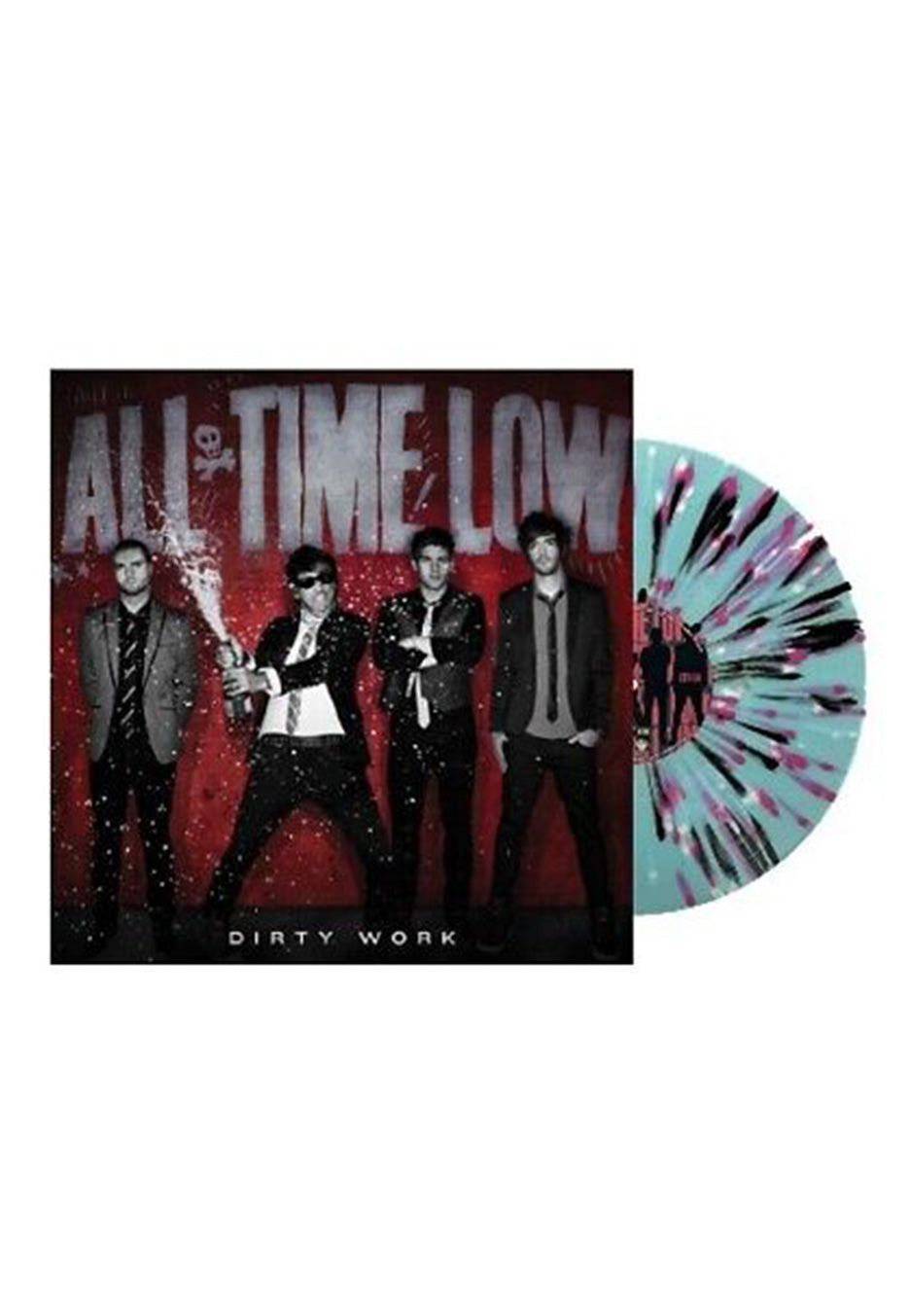 All Time Low - Dirty Work Ltd. Pool Water Blue w/ Guitar - Splattered Vinyl | Neutral-Image