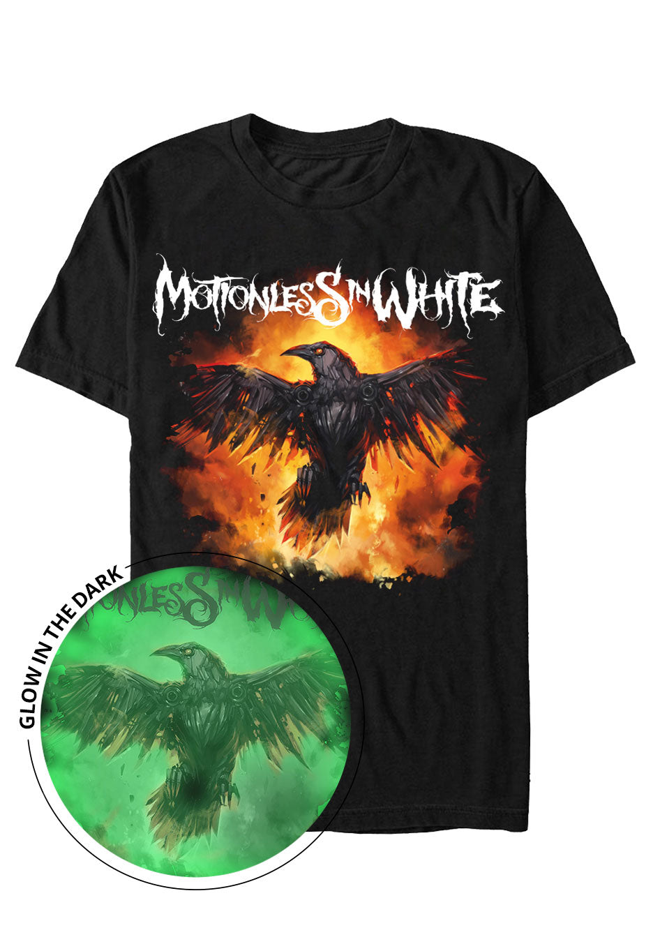 Motionless In White - Burning Crow Glow In The Dark - T-Shirt | Men-Image